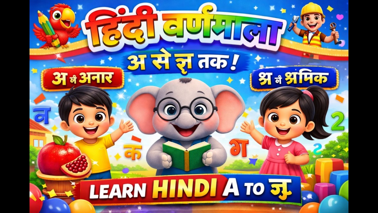 हिंदी वर्णमाला सीखें | Hindi Varnmala for Kids | अ से ज्ञ तक | Kids Learning Video
