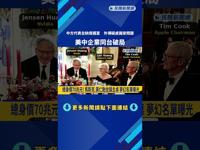 中方代表全缺席國宴 外傳疑慮國安問題 美中企業同台破局－民視新聞