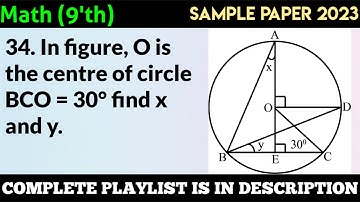 In figure, O is the centre of circle BCO = 30° find x and y @edulover123