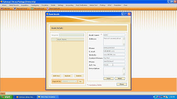 Library Package-library automation software -Add Bank Details