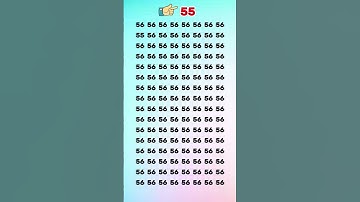 Find 55 -  Test your high visual skills by finding the hidden number in 6 secs #quiztrendingshorts