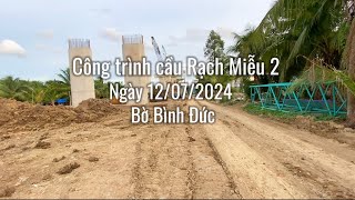 Rach Mieu 2 Bridge: July 12, 2024 construction progress #caurachmieu2 #caurachmieu #caumythuan #c...
