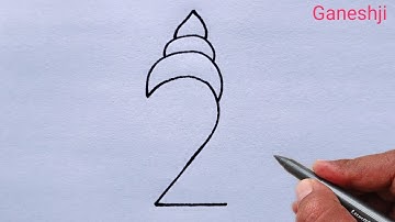 How to Draw Lord Ganesha Using Number 2 🪔 | Make Ganesha from Number 2