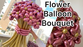 DIY Flower Balloon Bouquet|easier way making flower Balon|Ramo de Flores con globos| flower bouquet