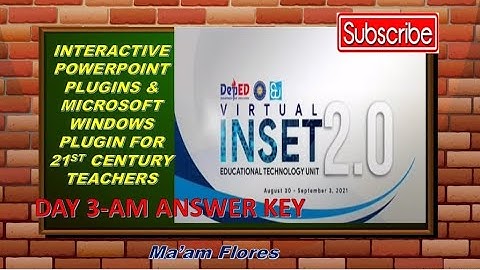 VINSET 2.0 DAY3 ANSWER KEY INTERACTIVE POWERPOINT PLUGINS & MICROSOFT WINDOWS PLUGIN for 21STcentury