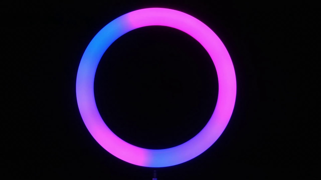 Roze blauw dynamische lichtgevende ringweergave Witlichtring 20 minuten 60fps,