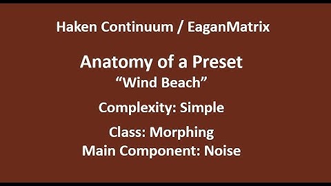 Haken Continuum/EaganMatrix - Anatomy of  a Preset (WindBeach)