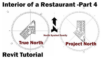 Revit Tutorial - Interior of Restaurant (Part 4) - True North & Project North - North Symbol Family