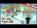 SKATEBOARDING: 4 YEAR OLD SKATER FIRST TIME ON HALFPIPE