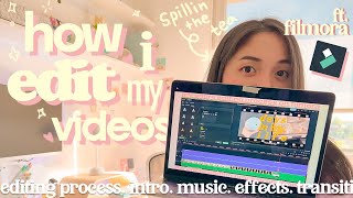 how i edit my youtube videos *aesthetic* intro, editing process, fonts, effects | ft. filmora screenshot 2