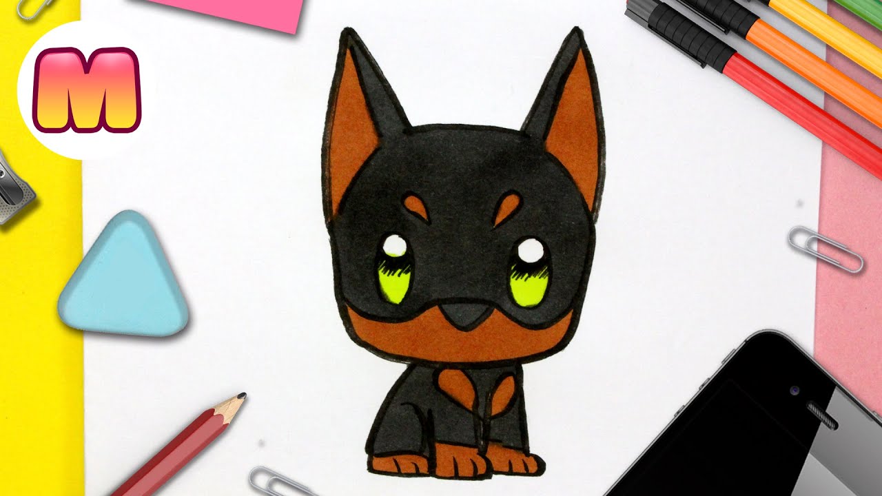 COMO DIBUJAR UN PERRO DOBERMAN KAWAII - Como dibujar un perro facil kawaii  con Jape - thptnganamst.edu.vn