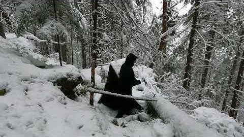 6 Days Solo Winter Camping in the Mountains | Bushcraft Shelter | Swedish Torch | Snowfall