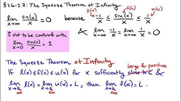 Limits Involving Infinity - Video 3 - The Squeeze Theorem at Infinity