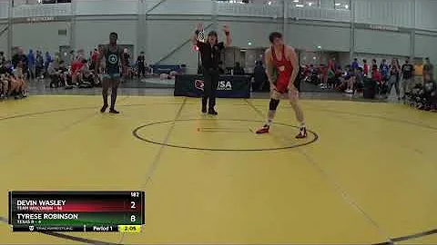 [boutNo] 182 Devin Wasley Team Wisconsin Vs Tyrese...