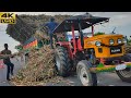 HMT 6522 power plus Tractor with fully loaded trolley accident | Sonalika Tractor Power | CFV |