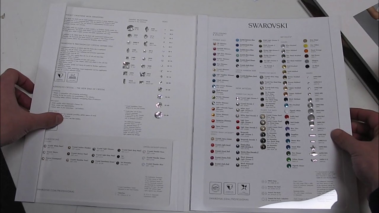 2018 Swarovski Color Chart