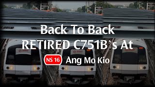 Back to Back RETIRED C751B on NSL At NS16 Ang Mo Kio