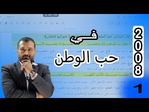 درس في حب الوطن الجزء الأول الوحدة الثانية توجيهي 2008 مع الأستاذ احمد الزبيدي
