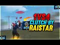 Raistar 1 Vs 4 Amazing Clutch 😍| ये नहीं देखा तो कुछ नहीं देखा | #Raistar #GyanGaming #YoutubeShort