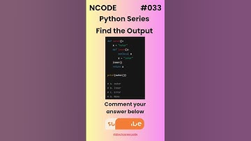 NCODE #033  | Find the Output | Comment your Answer Below | #coding #pythondaily #python #mcqsquiz