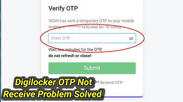 How To Fix Digilocker OTP Not Recive Problem Solved | Fix Digilocker Verify OTP Not Receiving