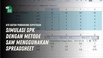 Simulasi Sistem Pendukung Keputusan (SPK) dengan Metode SAW menggunakan Spreadshet