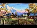 Acrylic Landscape Painting Time-lapse | Ranch Life