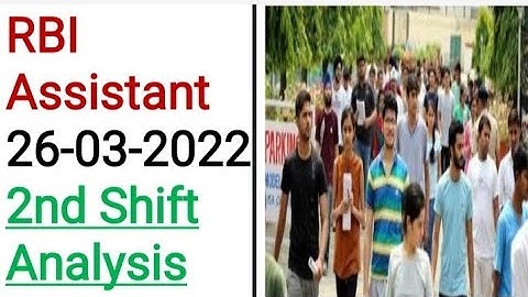 RBI Assistant 26-03-2022 2nd Shift Analysis ✍✍