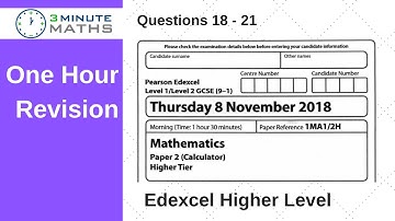 Revise Edexcel Maths Higher Paper 2 Q18 - 21 November 2018