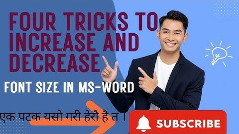 Four Tricks  in ms-word to increase / lli7 font size. Please follow youtube.com/@e-learning-together