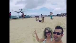 Aproximacao em Maho Beach - Saint Martin