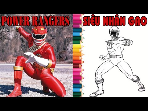 Tô màu siêu nhân Gao Đỏ -  Power Rangers Coloring || How to Color Power Rangers Coloring