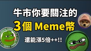 這3個 Meme幣是下一個 Shib!! I 牛市你要關注的3個 Meme幣 I 2025牛市還能再漲 5倍！