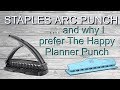 Arc System Desktop Punch by Staples vs MAMBI hole punch to make Happy Planner Covers Use Comparison