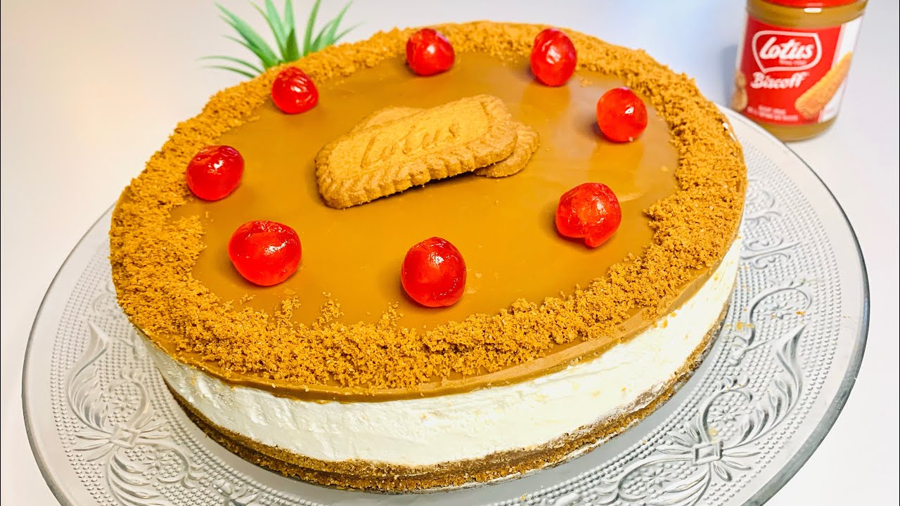 تشيز كيك اللوتس بدون فرن4K/تشيز كيك بارد معاك لقمان/تشيز كيك بسيط