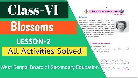 The Adventurous Clown /// All Activities Solved /// Class-6 Lesson-2
