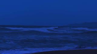 숙면을 위한 명상음악, 편안한 음악, 밤 해변의 Waves 바다소리, 어두운 화면, ASMR 사운드, 수면음악, 백색소음, BGM