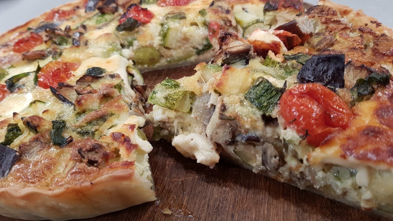 Tarta de vegetales y mix de quesos