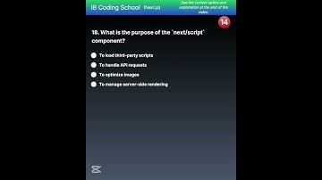 Next.js MCQ #18 Test Your Skills with IB Coding School #NextJS #WebDev #Coding #reactjs  #javascript