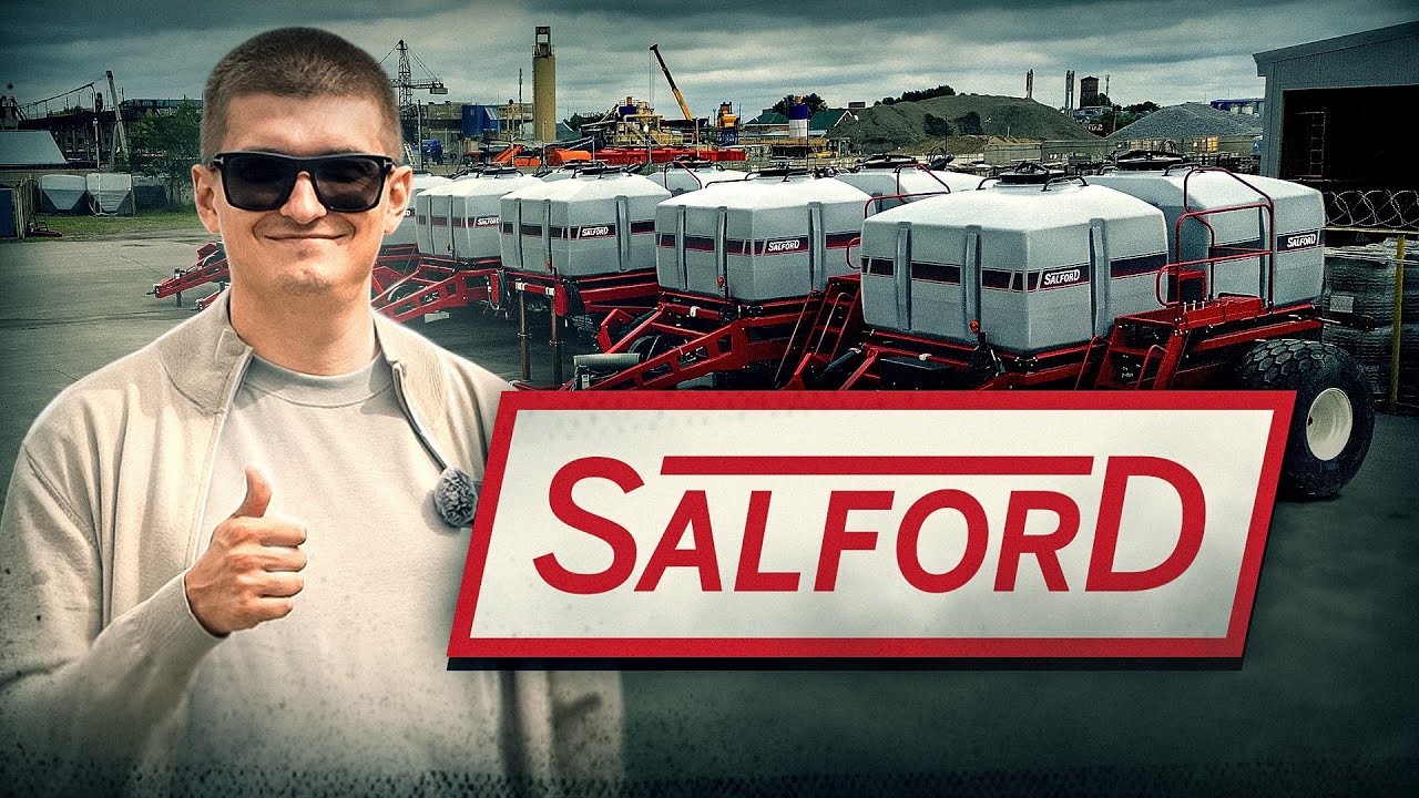 Кадр из ролика о сборке сеялки Salford в Омске