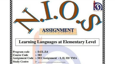 Nios d.el.ed All course-501,502,503 Assignment Front &Backpage in pdf file.