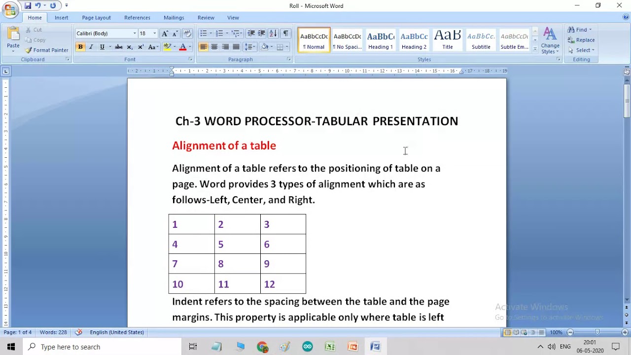 Class 6 computer word processor - YouTube