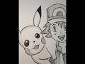 how to draw ash and pikachu 🎨Art with Practice