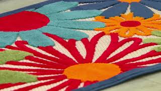 Nourison Romantic Garden & Daisy Bouquet Indoor/Outdoor High-Low Rugs on QVC