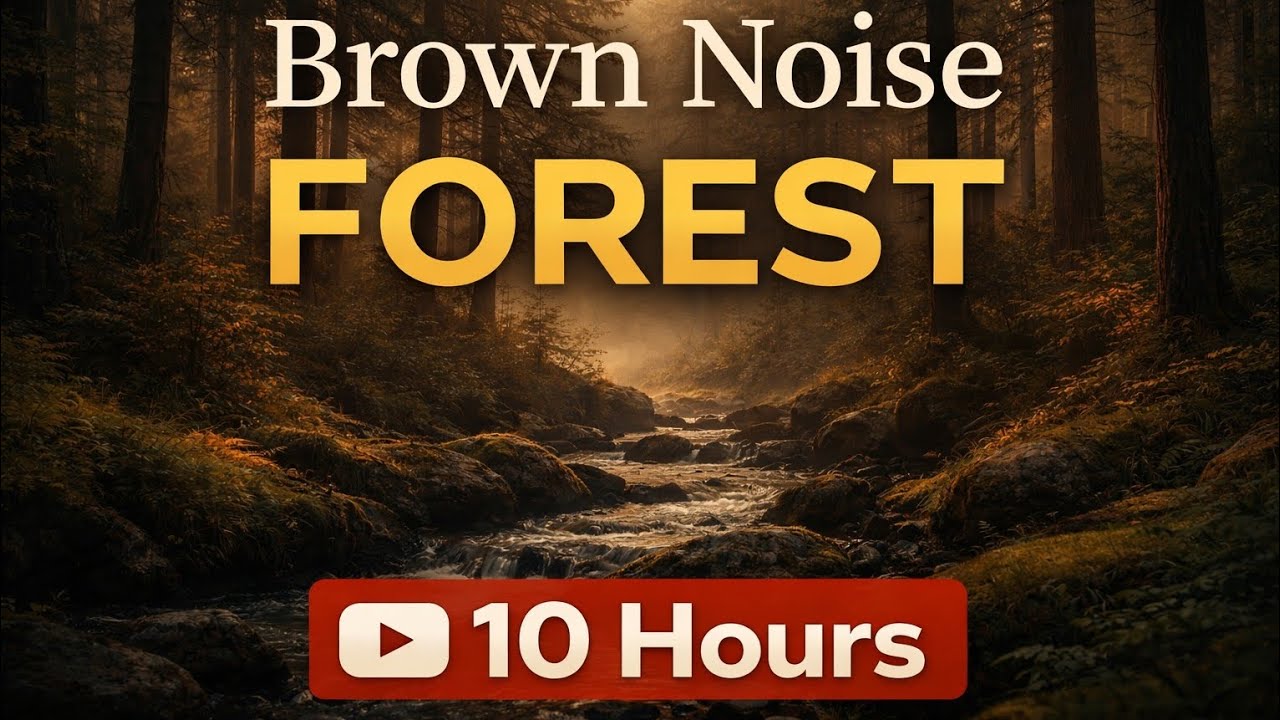 Brown Noise Forest 🌲 | Deep Sleep Brown Noise with Gentle Forest Ambience (10 Hours)