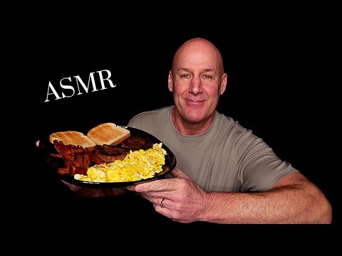 ASMR: HOMEMADE BREAKFAST~CRISPY BACON, SCRAMBLED EGGS, SAUSAGE AND TOAST (EATING SOUNDS) SOFT SPOKEN