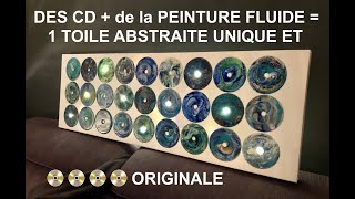 Acrylique fluide avec medium/pouring de lissage et silicone/tuto démo/Des CD, de la peinture fluide