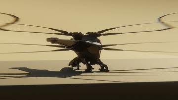 Dune Ornithopter Animation but with Cursed Rolling Shutter Instead of Motion Blur.