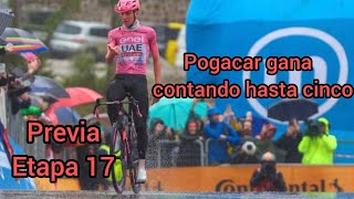 Giro de Italia. Tadej Pogacar gana contando hasta cinco. Previa etapa 17