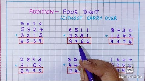 Addition four Digit without Carry over|| Addition || Maths